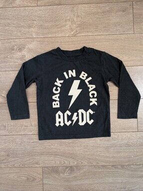 AC/DC Back in Black Toddler Long Sleeve Tee 3T Rock Band Shirt